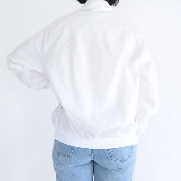 Vintage 80 King Louie Pro Fit White Ford Zip Up Hidden Hood Windbreaker Jacket M - Picture 3 of 11